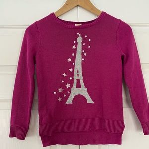 Gymboree pink Eiffel Tower Sweater Girls size 7-8